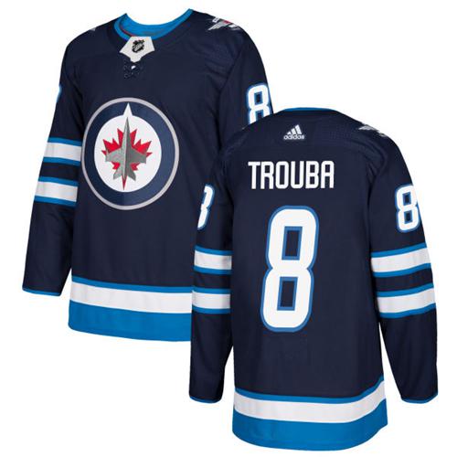 Adidas Men Winnipeg  Jets #8 Jacob Trouba Navy Blue Home Authentic Stitched NHL Jersey->winnipeg jets->NHL Jersey